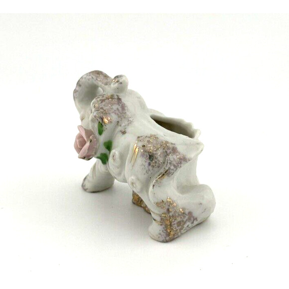 Tooth Pick Holder Vintage Cute Elephant With Trunk Up Good Luck Japan - Picture 8 of 11